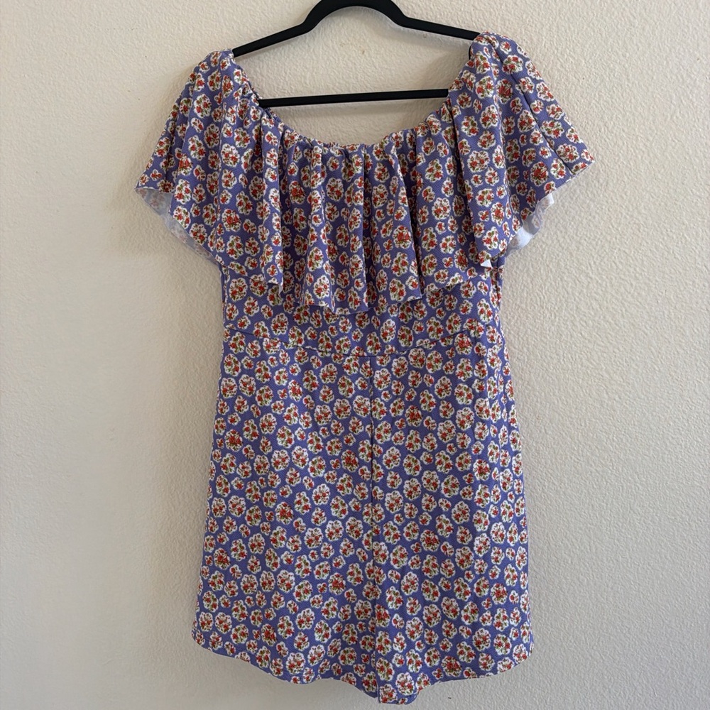 Forever 21 Lavender Floral Off-Shoulder Romper